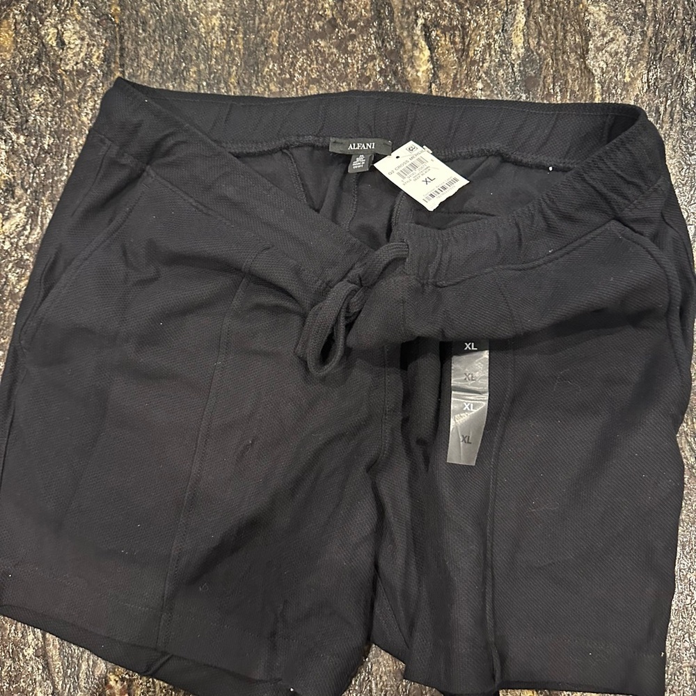 Alfani Black Athletic Shorts with Elastic Waistband
